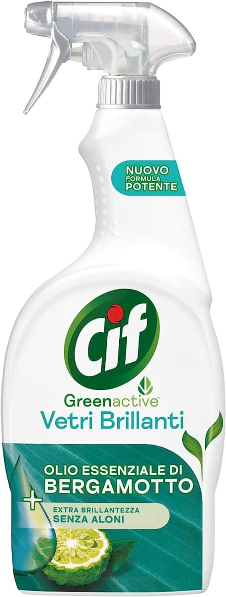 Опаковка на Cif Spray Essenziale Bergamotto за стъкла.