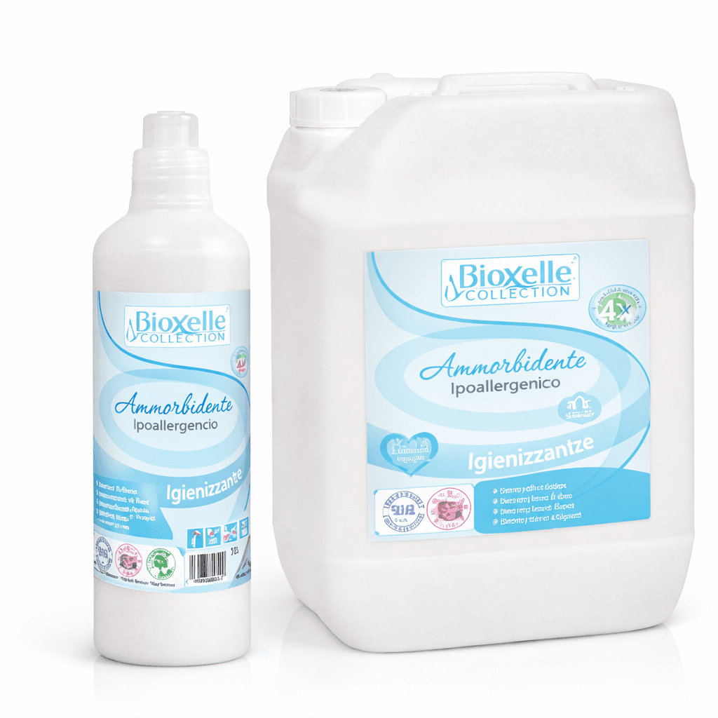 Hypoallergenic Softener в опаковка, хипоалергенен омекотител за тъкани, подходящ за чувствителна кожа.
