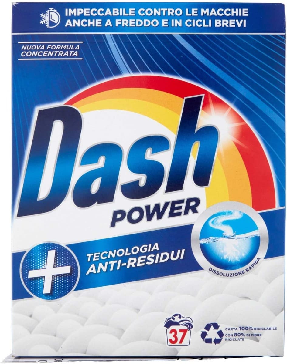 Dash Power прах за пране 1.85 кг – 37 пранета