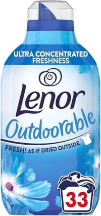 Опаковка на Lenor Outdoorable Spring Awakening (462 мл) с акценти на пролетни цветя.