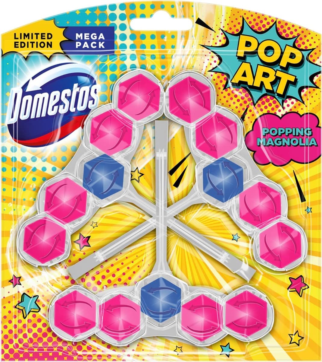 Domestos Power 5 Pop Art Popping Magnolia – WC блок 3×55 g