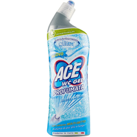  Опаковка на ACE WC Gel Disincrostante (700 мл) с изображение на продукта и акцент върху гъстата гел формула за тоалетни