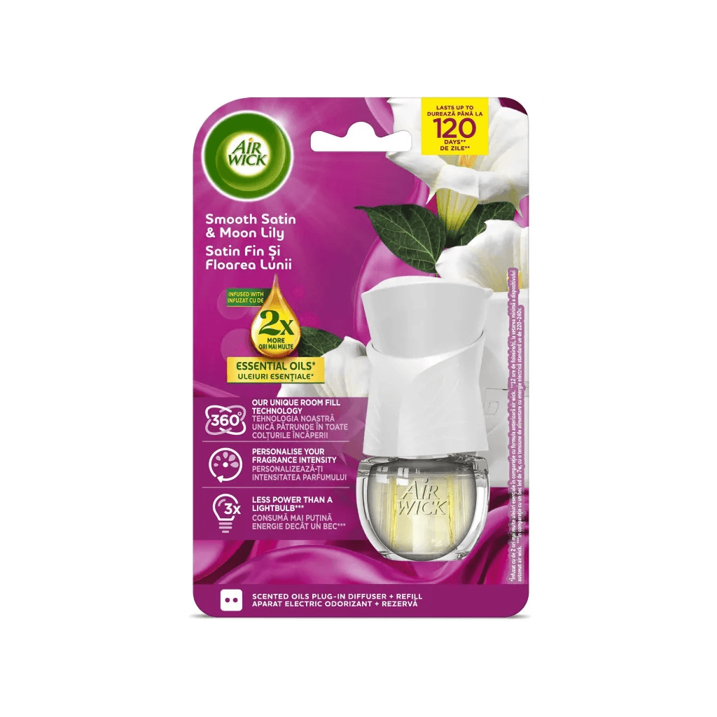 Air Wick Ел. Ароматизатор с Пълнител Smooth Satin & Moon Lily