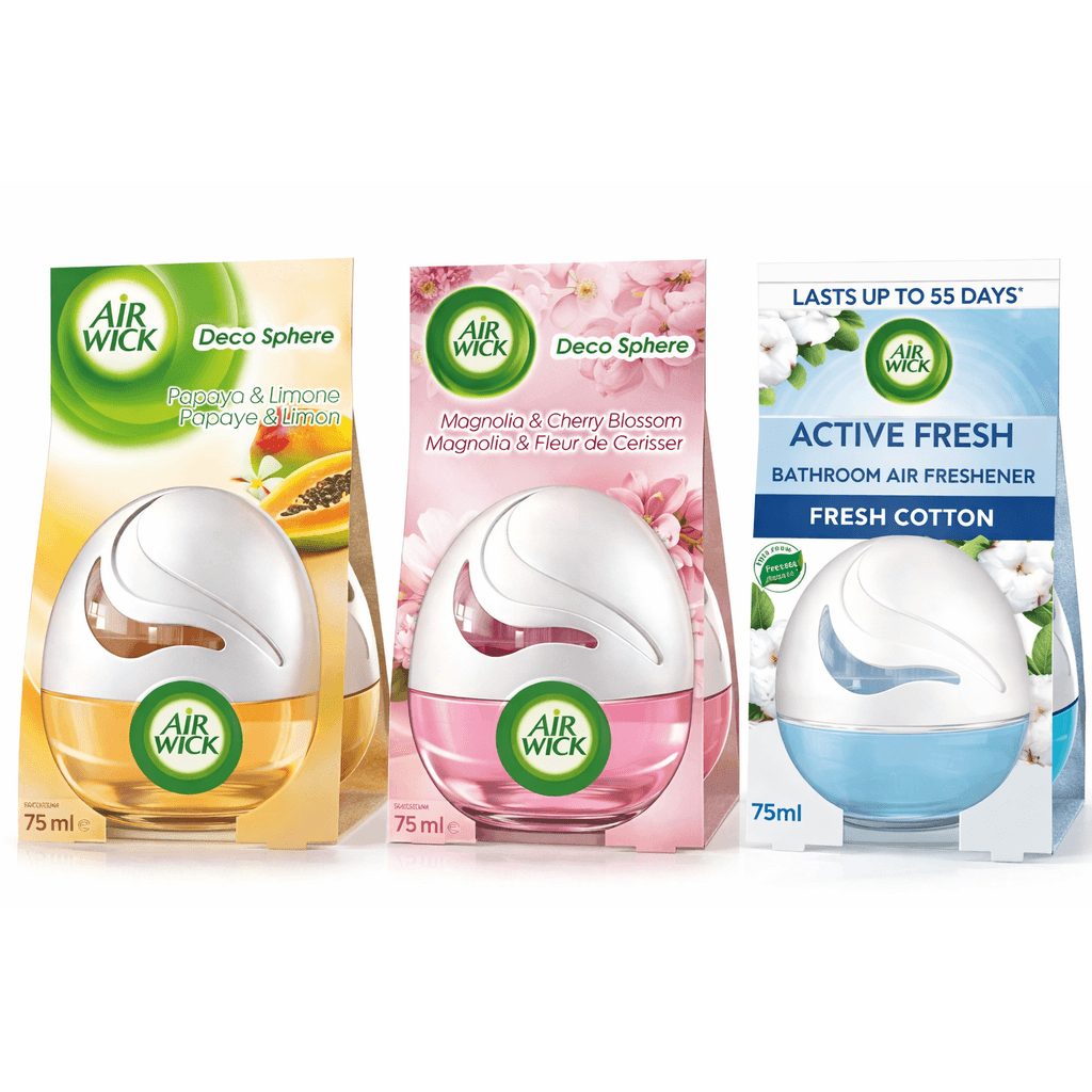 Air Wick Active Fresh Bathroom Malibu – Orange Blossom & White Flowers, 75 мл (опаковка отпред)