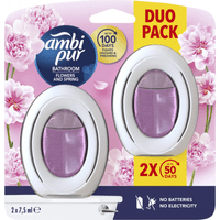 Ambi Pur Flowers & Spring Двоен Ароматизатор за Баня 2 бр