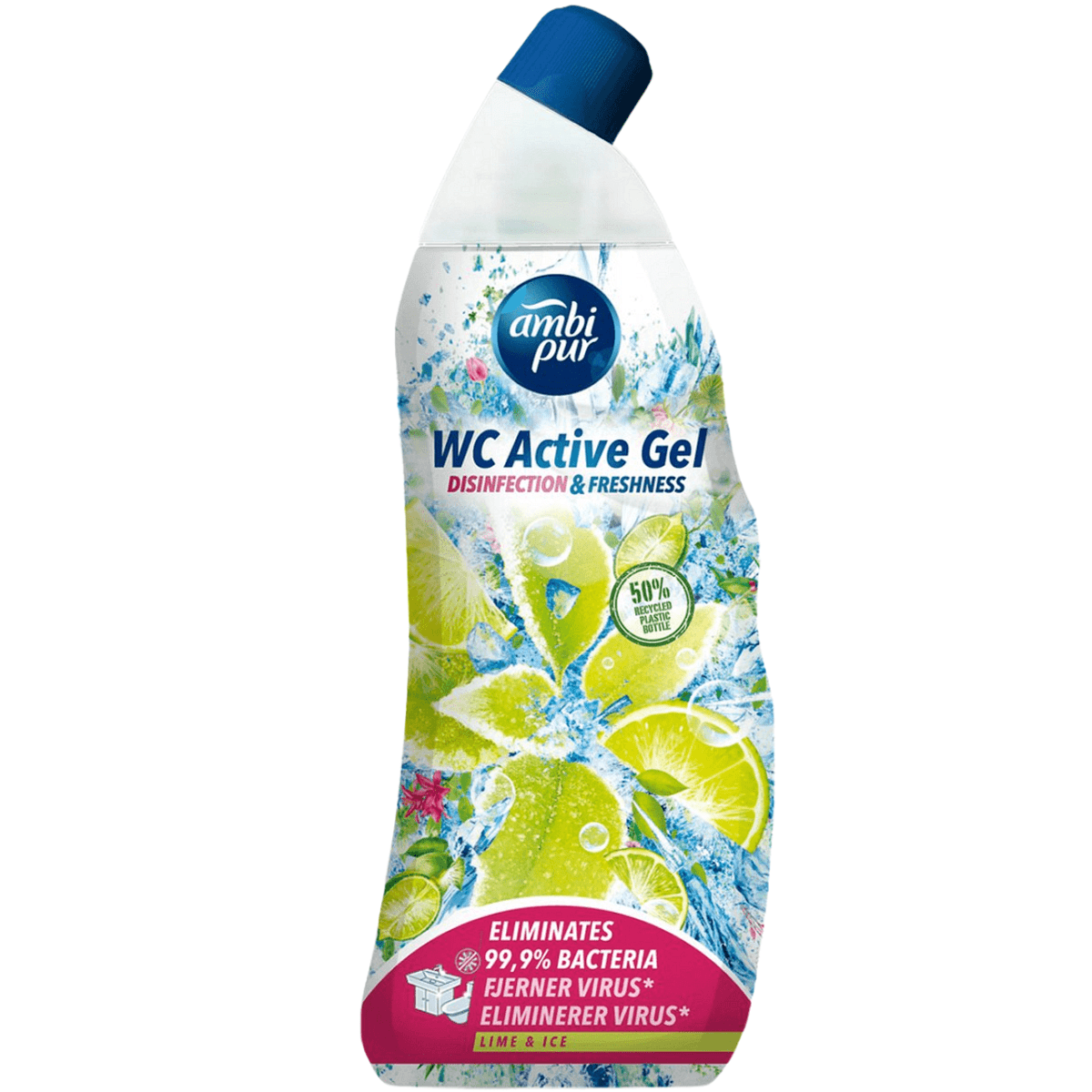 Ambi Pur WC Active Gel Lime & Ice 750 мл – дезинфекциращ гел за тоалетна