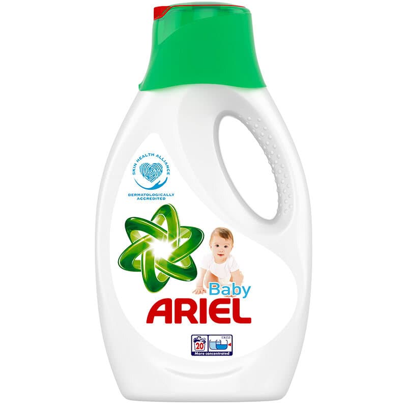 „Ariel Baby – течен перилен препарат 1.1 л / 20 пранета – предна страна“