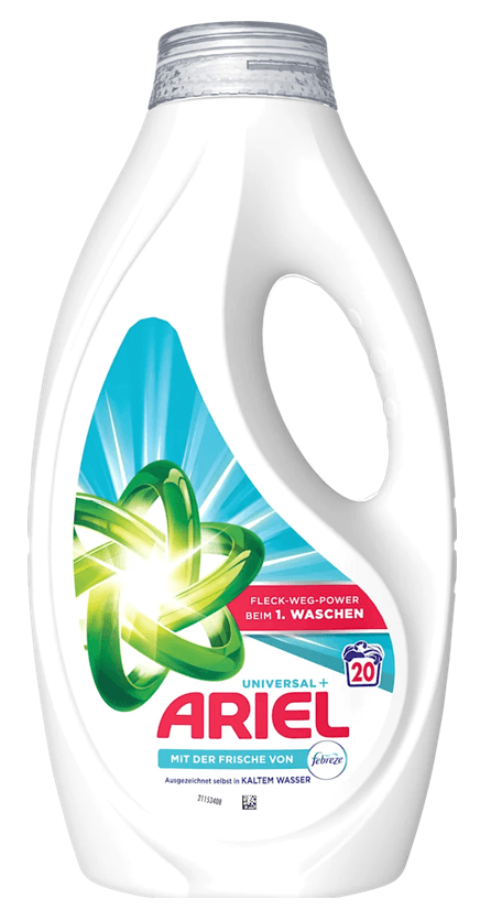 Ariel Febreze течен перилен препарат 20 пр  – предна страна