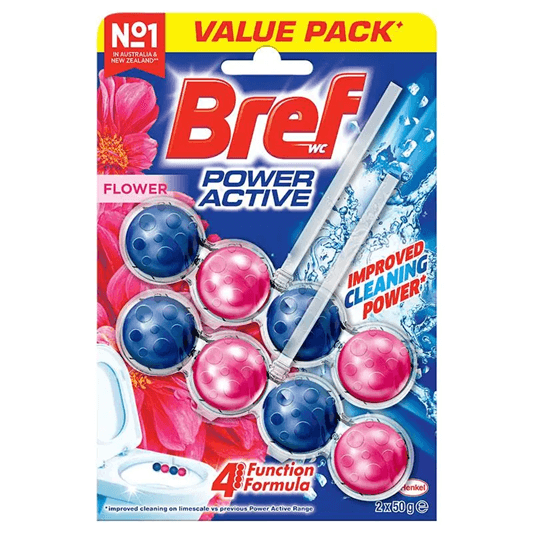  Bref Blue Activ+ Floral Duo Pack – тоалетно блокче със синя вода и флорален аромат – 2 x 50 г