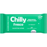 "Chilly Fresco Интимни кърпички – опаковка 12 броя, предна страна"​
