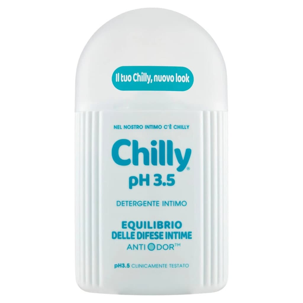 "Chilly pH 3.5 Интимен измиващ гел – бутилка 200 мл, предна страна"​