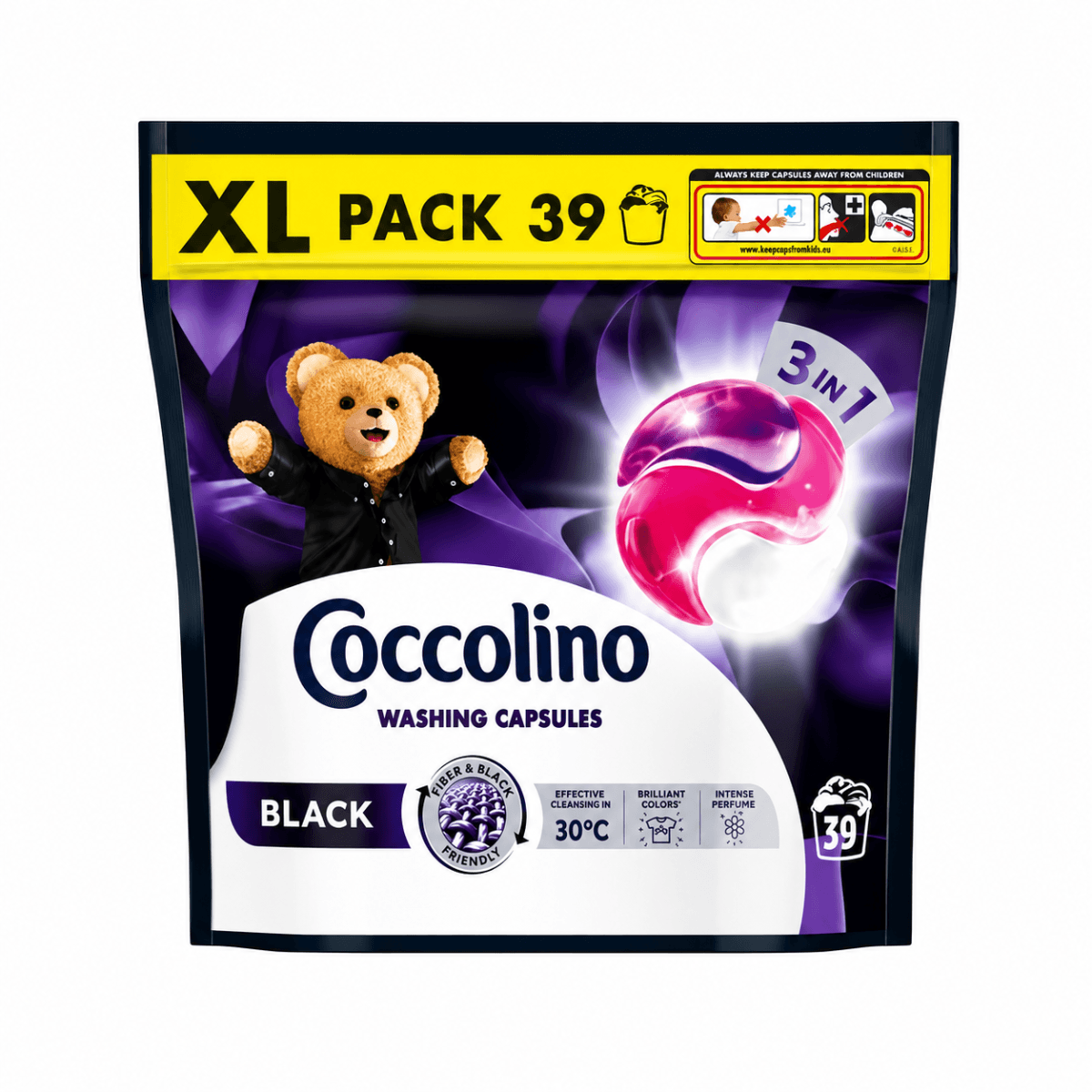 Coccolino Капсули за пране на тъмни и черни дрехи 39 бр