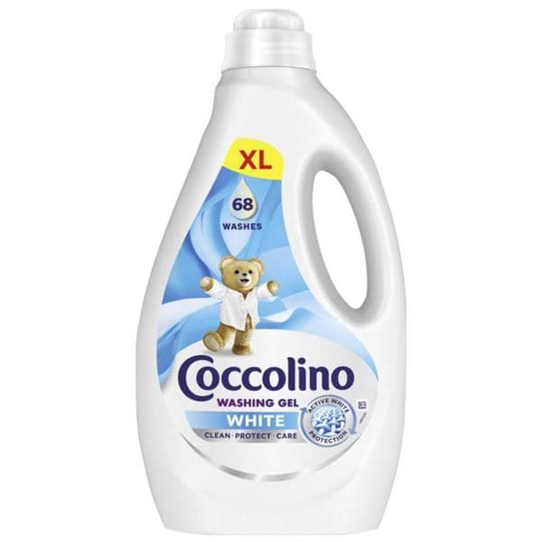 Coccolino Washing Gel White 2.72 л – перилен гел за бели тъкани, 68 пранета