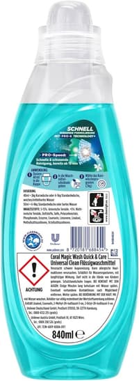 Coral Magic Wash Quick & Care Универсален Препарат за Бързи Програми - дозировка и приложение