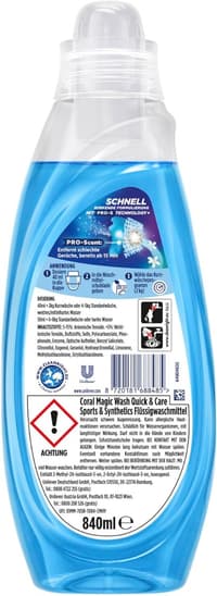 Coral Magic Wash Sports & Synthetics Препарат за Бързи Програми начин на употреба и дозиране на продукта