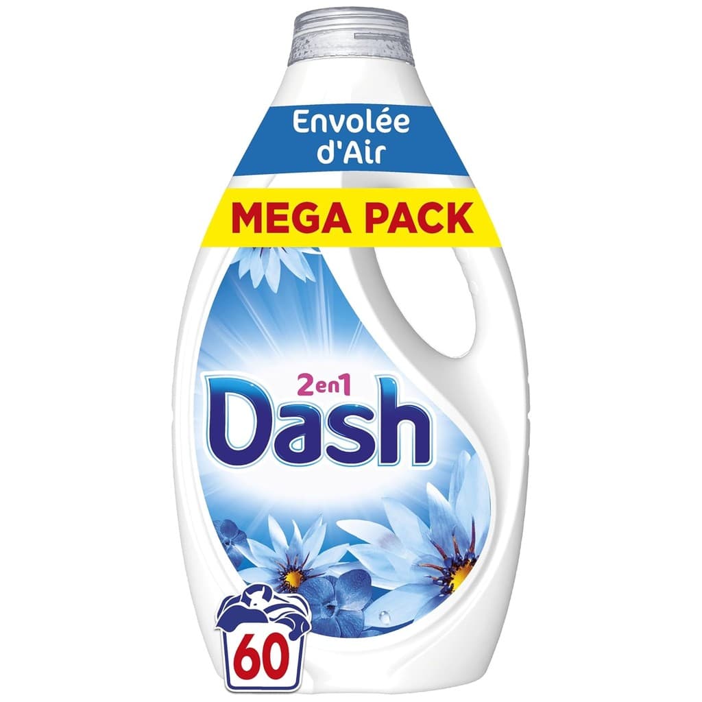 Dash 2en1 Ambre & Orchidée Mega Pack течен перилен препарат 2,7 л за 60 пранета
