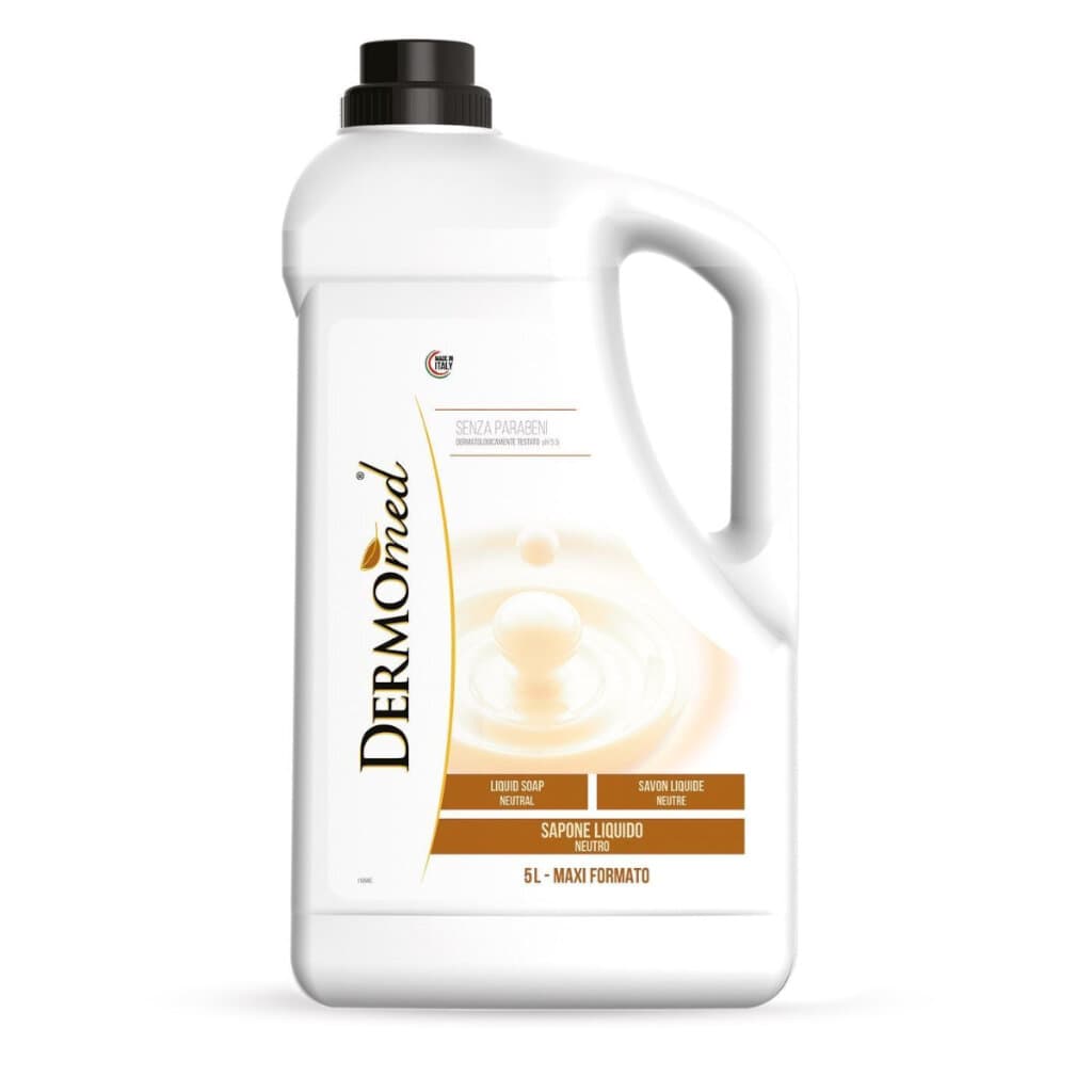 Dermomed Sapone Liquido Neutro – Опаковка от 5 литра – Дизайн на продукта.