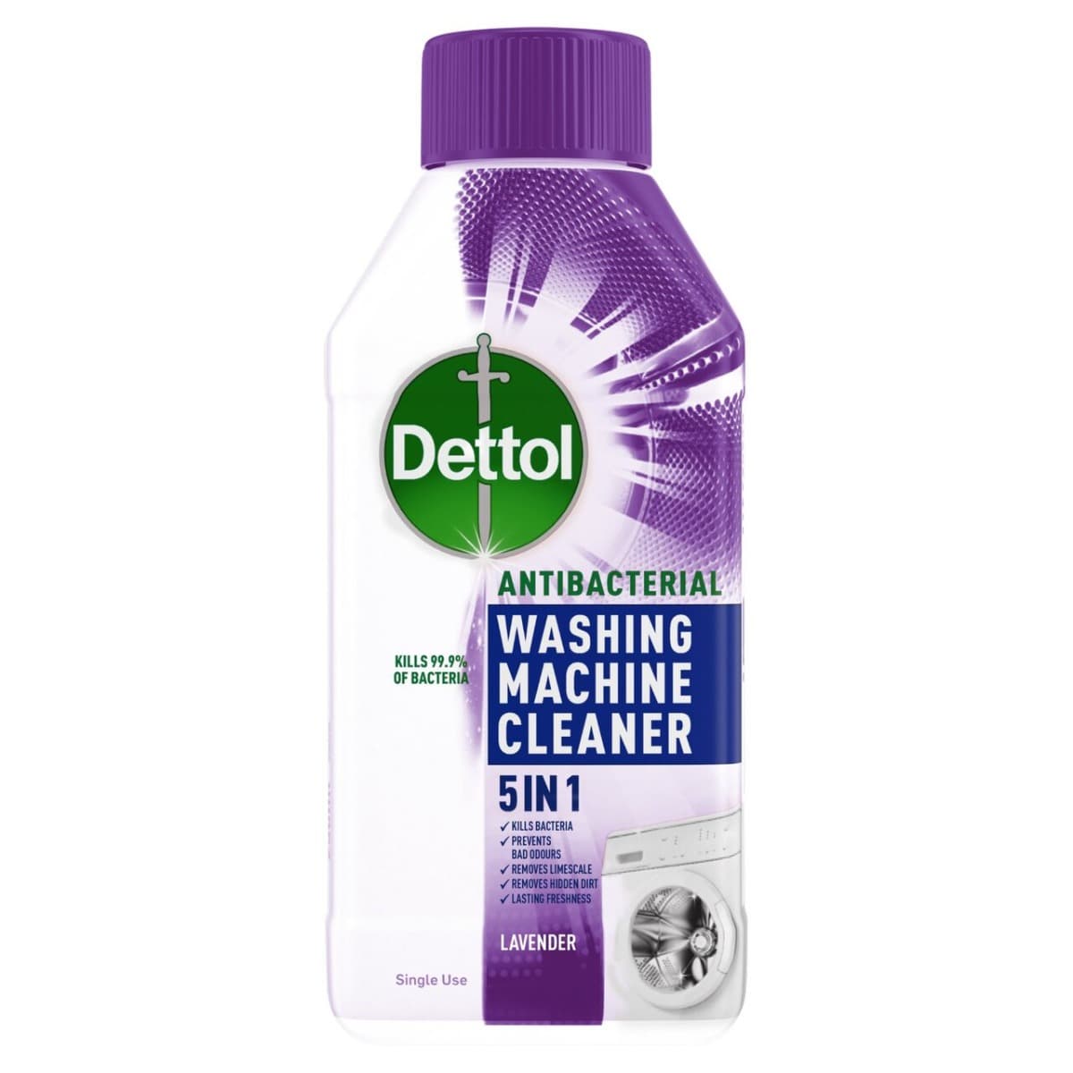 Dettol Washing Machine Cleaner Lavender 250 мл – предна опаковка