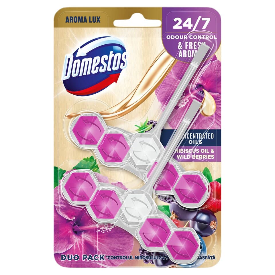 Domestos Aroma Lux Hibiscus & Wild Berries – двойна опаковка (2 x 55 г)