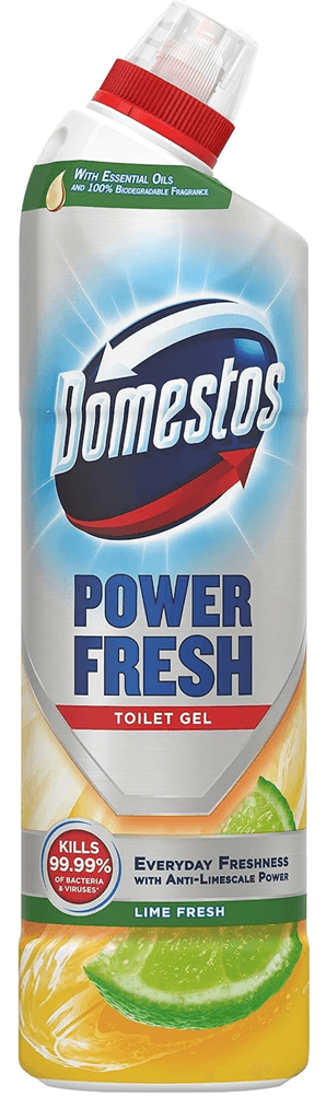 Domestos Power Fresh Toilet Gel Lime Fresh – бутилка 750 мл с дюза за нанасяне под ръба