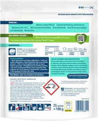 Dr. Beckmann Sensitive Laundry Detergent Sheets – инструкции и състав (гръб)