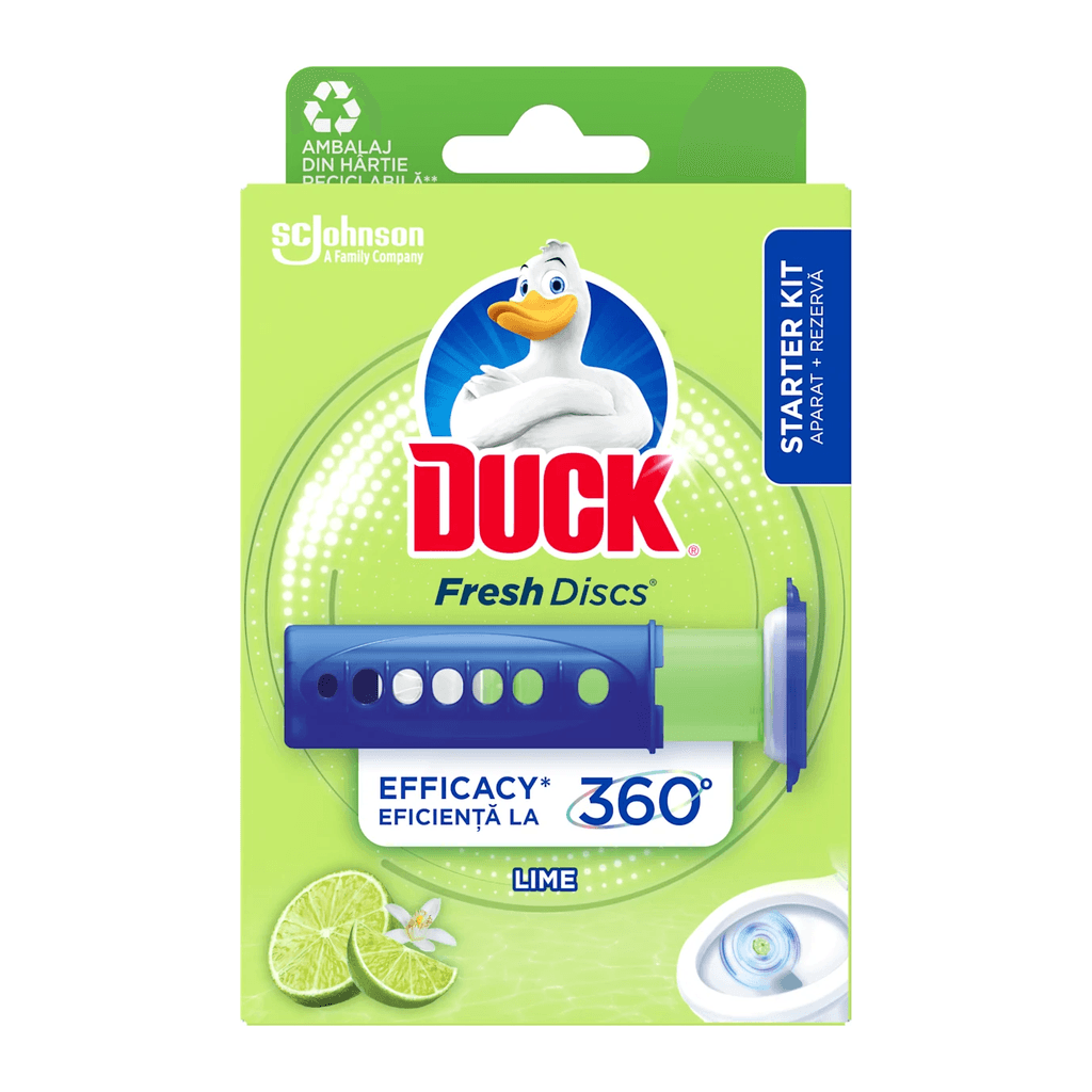Duck Fresh Discs Lime Гел дискове за тоалетна със стартов апликатор