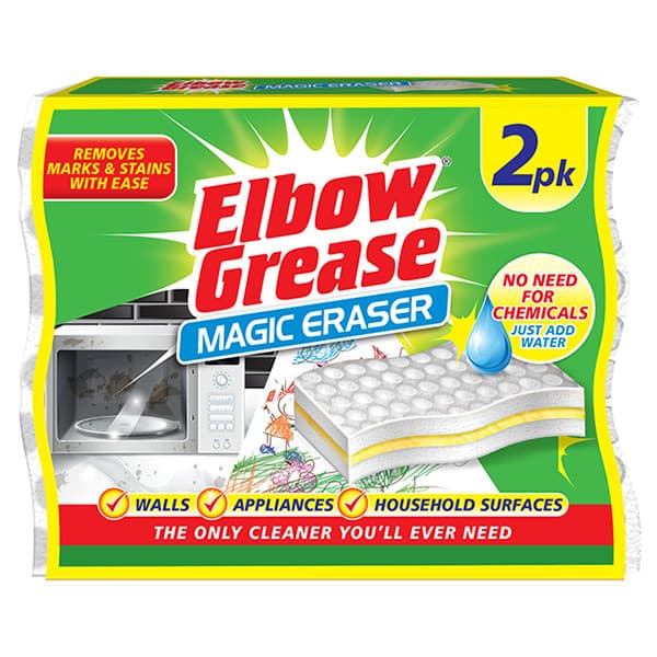 Elbow Grease Magic Eraser – Вълшебни меламинови гъби 2 бр. за упорити замърсявания


