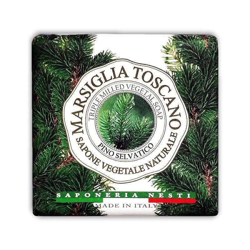Nesti Dante Toscano Pino Selvatico Plant-Based Soap в елегантна опаковка, растителен сапун с аромат на див бор.
