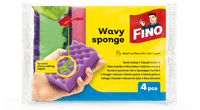 FINO Wavy Sponge Kухненски гъби за миене на съдове 4 бр
