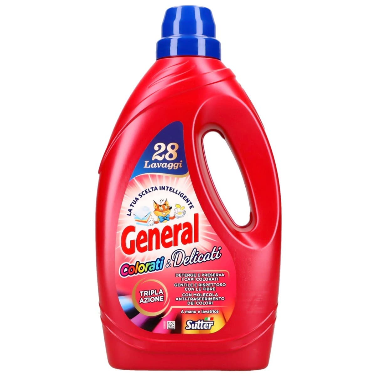 Бутилка General Colorati & Delicati 1.4 L – перилен препарат за деликатни и цветни тъкани