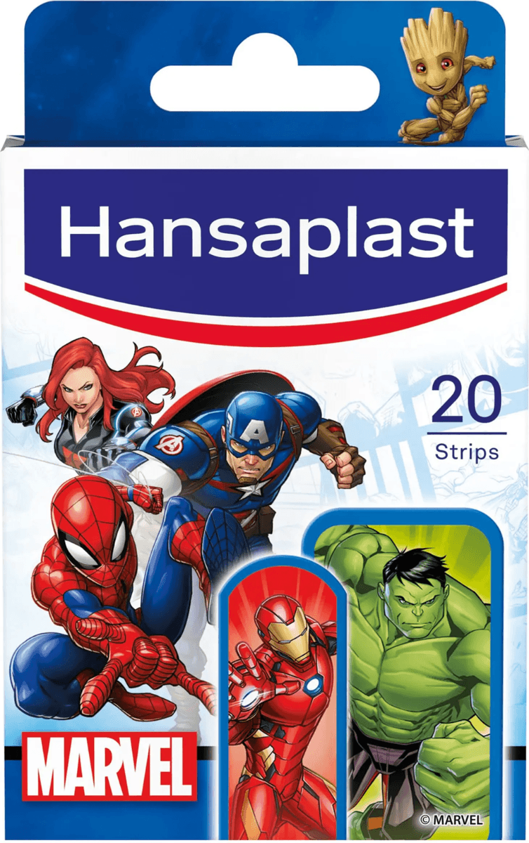 Hansaplast Marvel – детски лепенки със супергерои, 20 броя