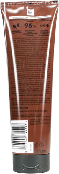 Задна страна на бутилката с подробни инструкции за употреба и съставки.