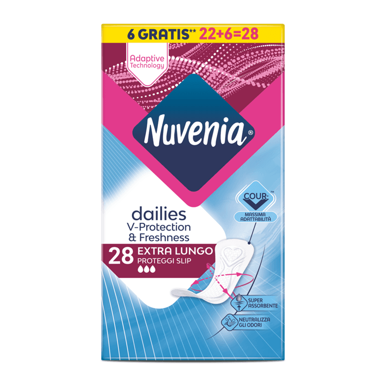 Nuvenia Dailies Extra Lungo ежедневни дамски протектори 28 броя