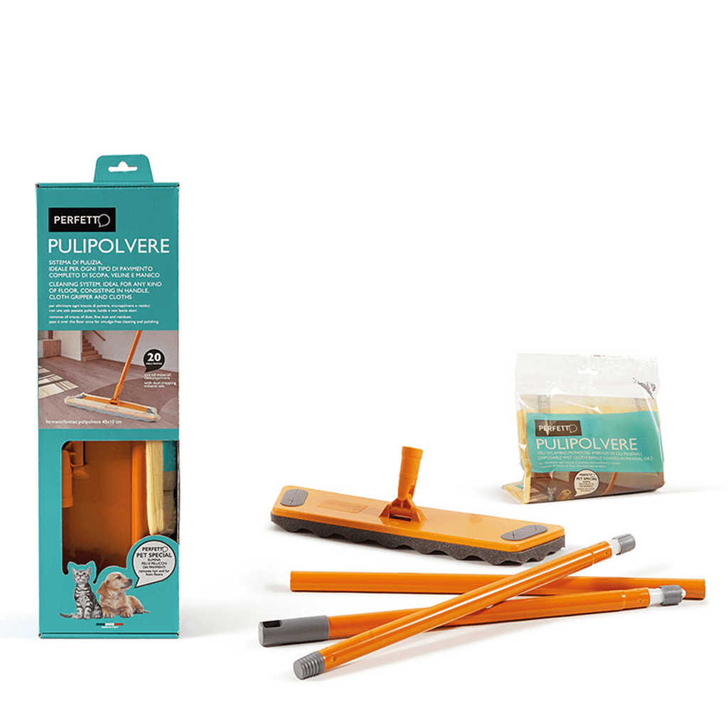 Perfetto Pulipolvere Pet Special антипрахова метла с 20 кърпи за косми от домашни любимци