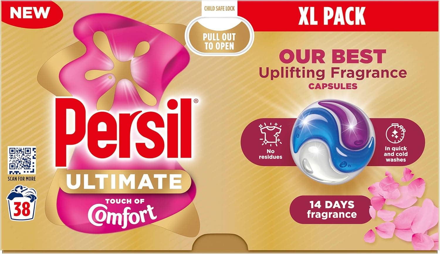 Persil Ultimate Touch of Comfort капсули – 38 пранета, опаковка отпред


