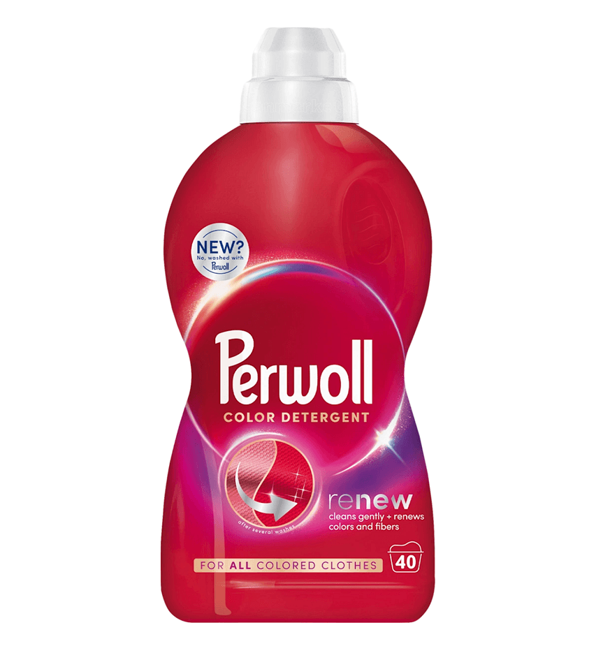 Perwoll Color Renew – течен препарат за цветно пране 2 л (предна страна)