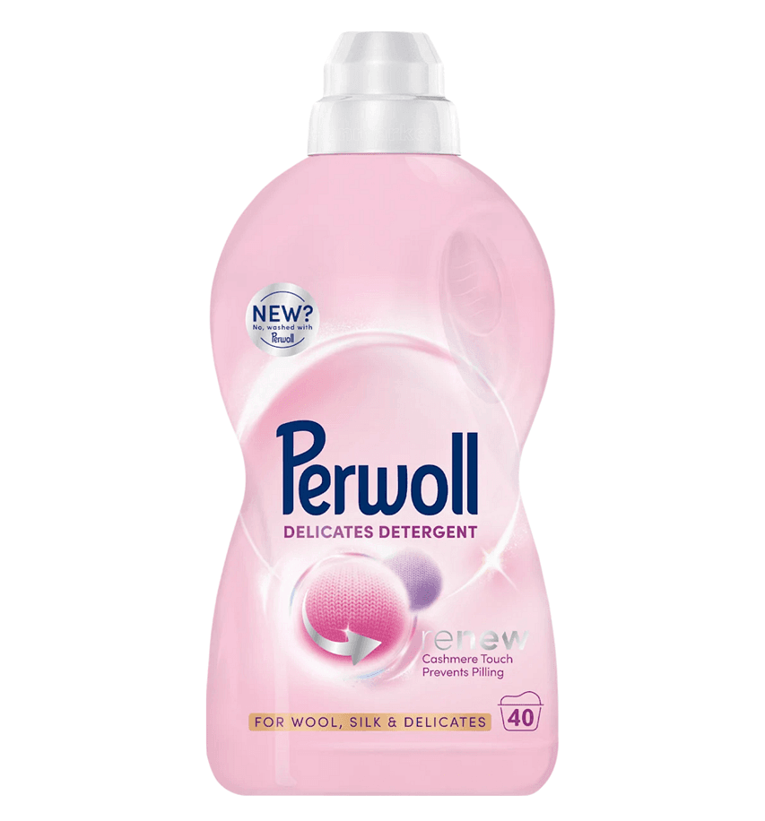 Perwoll Renew Delicates – течен препарат за вълна и деликати 2 л (предна страна)