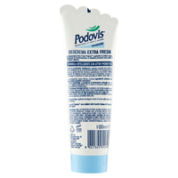 "Podovis Deocrema Extra Fresh – туба 100 мл, задна страна с инструкции за употреба"​

