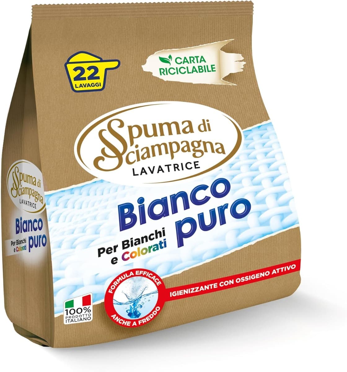 Spuma di Sciampagna прах за пране Bianco Puro – предна страна на опаковката 990 г