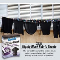 Възстановете богатството на черното в тъмните си дрехи – изберете Swirl Mighty Black Fabric Sheets!


