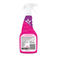 Бутилка The Pink Stuff Window & Glass Cleaner with Rose Vinegar – почистващ препарат за прозорци и стъкло, 750 мл – задна страна с инструкции за употреба.