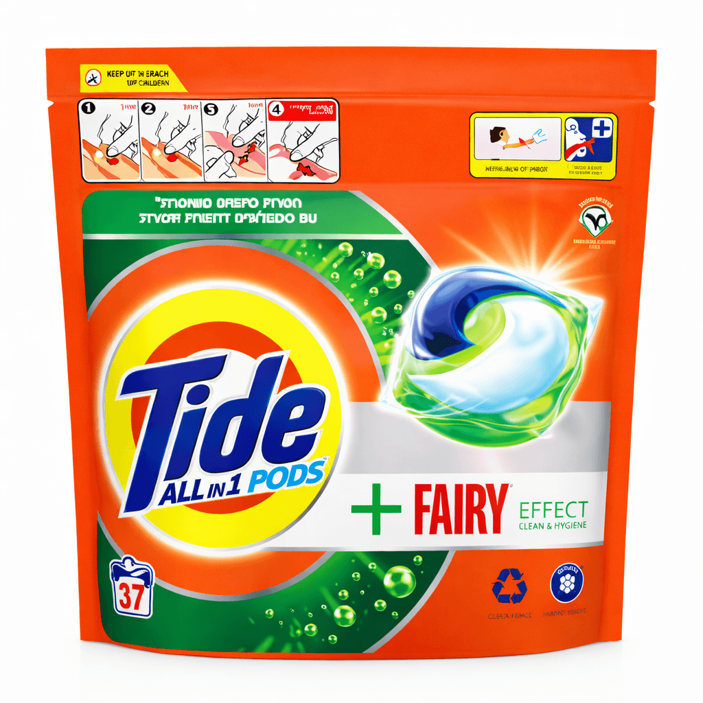 Tide All-in-1 PODS + Fairy Капсули за Бяло и Цветно Пране 37 бр