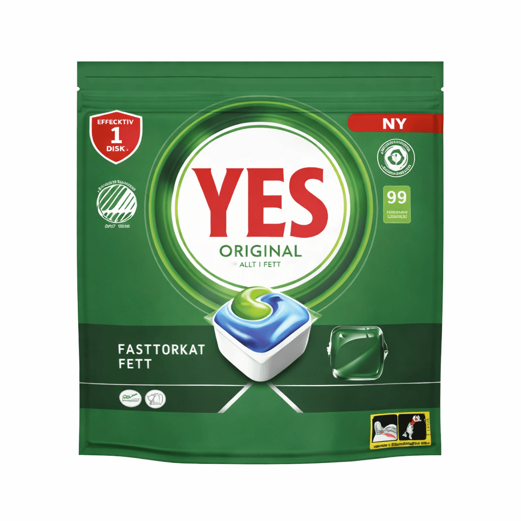Yes Original All‑in‑One таблетки за съдомиялна – 99 бр., пакет отпред