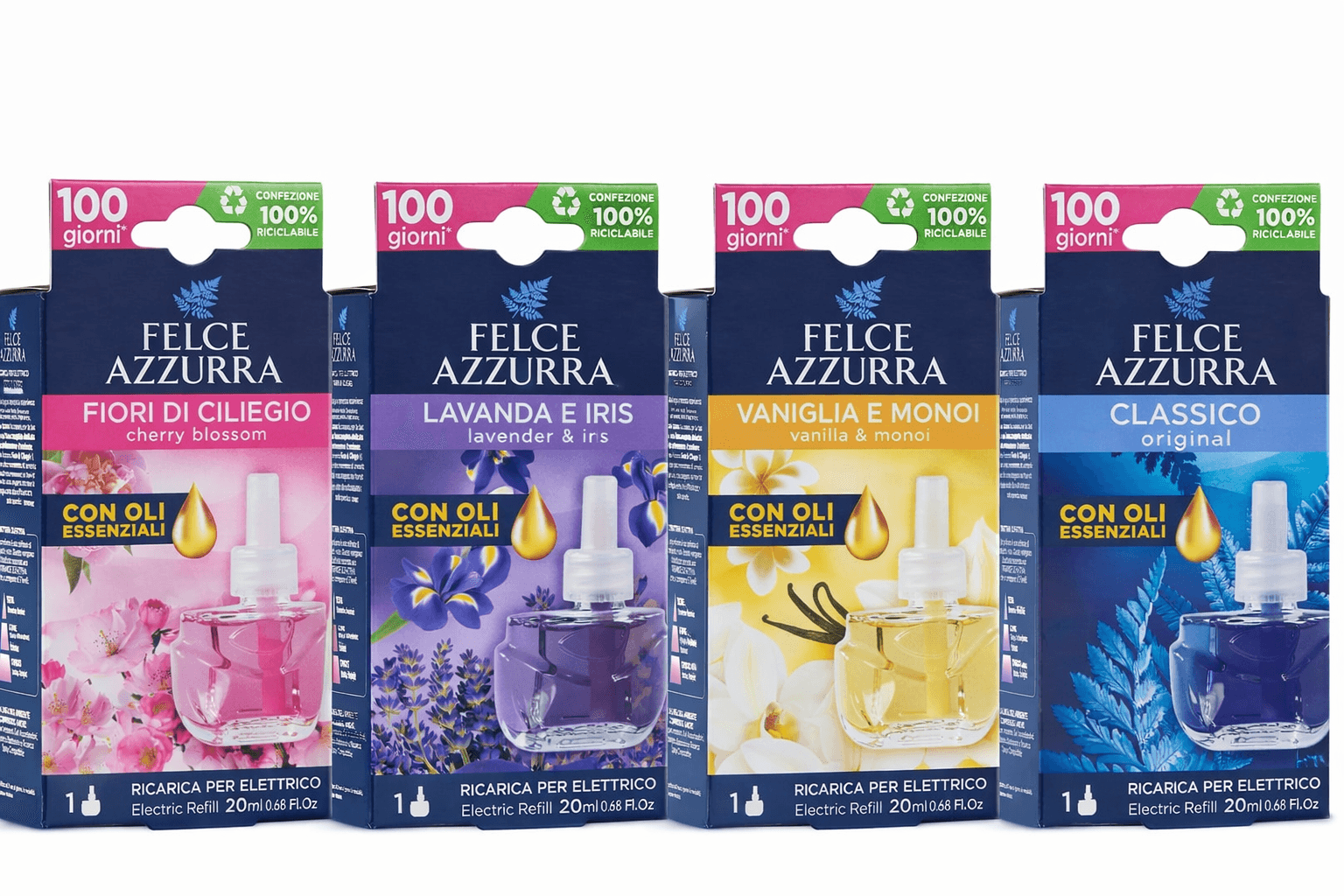 Felce Azzurra – Течни пълнители за електрически дифузер| Разнообразие от аромати