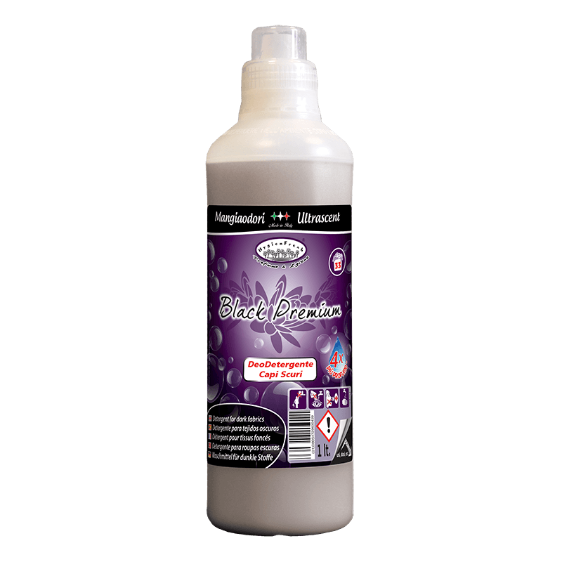 Опаковка и преден изглед на Black Premium Detergent - 1 L | Професионален Перилен препарат за тъмни дрехи