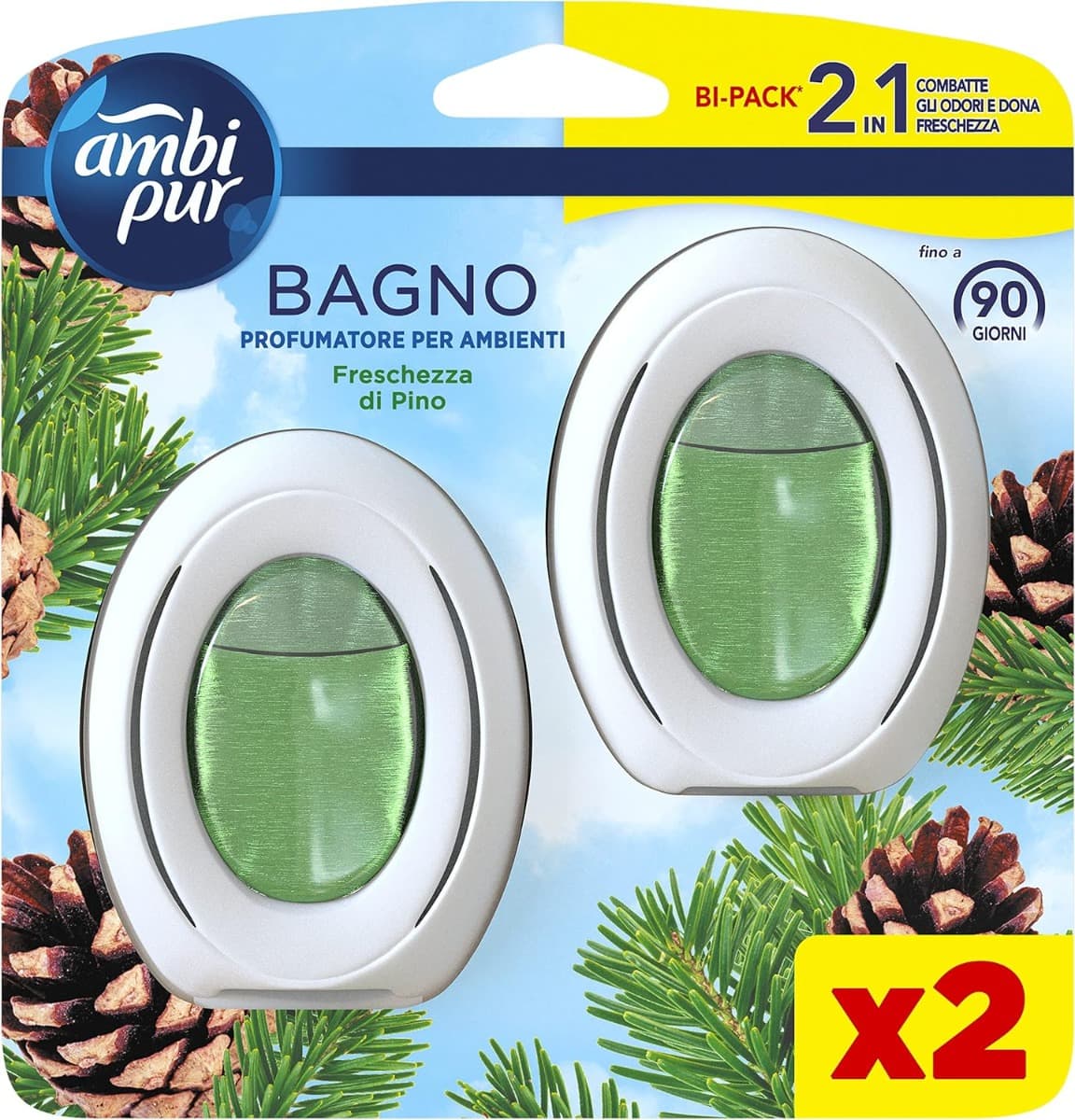 Опаковка на Ambi Pur Bagno 2in1 Freschezza di Pino – 2 x 7.5 мл