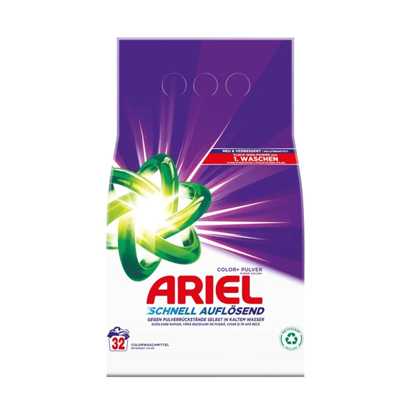 Ariel Color+ прах за пране 1.92 кг (32 пранета) – бързоразтворим, за ярки цветове