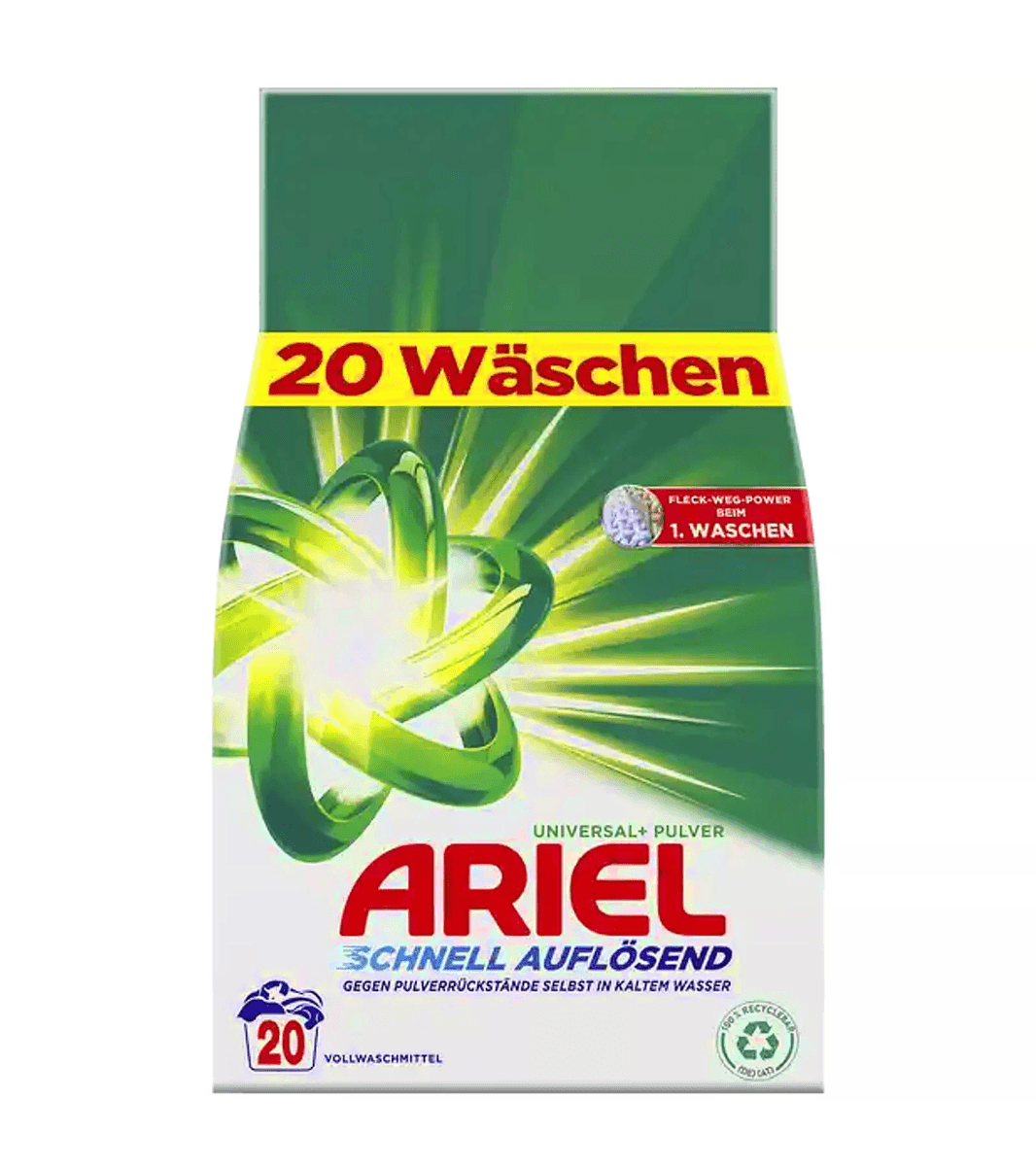 Ariel Universal+ Schnell Auflösend 1.2 kg – универсален прах за пране (20 пранета)