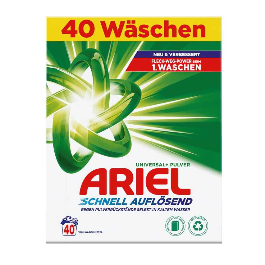 Ariel Universal+ – Опаковка 2.4 кг, 40 пранета