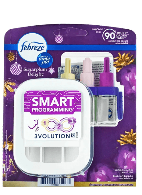 Опаковка на Febreze 3Volution Sugarplum Delight – 20 мл